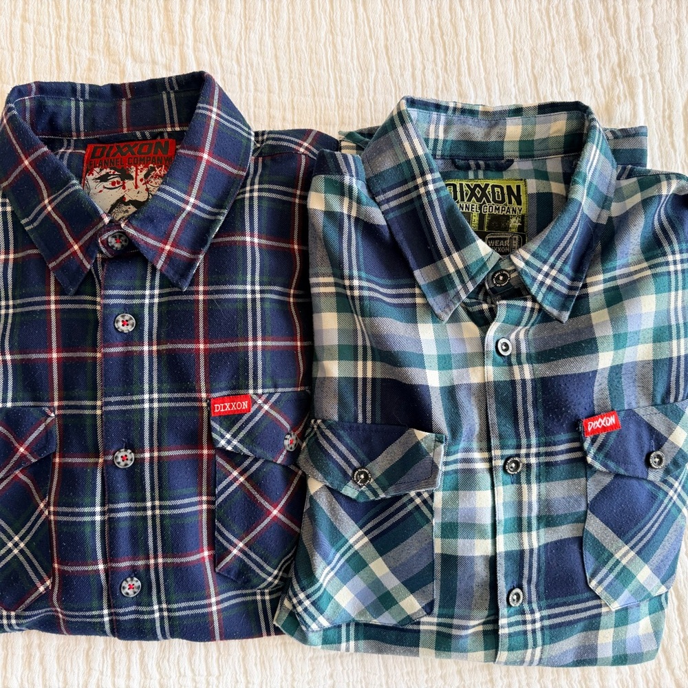 Dixxon Plaid Flannel Shirt - Navy & Teal